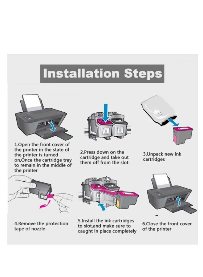 انك خراطيش الحبر 653 653H متوافقة مع طابعات HP 6000 و 6400 و6075 و 6475 متعددة الوظائف. - Image 3
